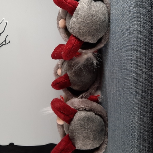 Set Girl Pig-Tail Gnomes Christmas Holiday Felt Wool Embroidered Hat Sitter Gift - Picture 5 of 5